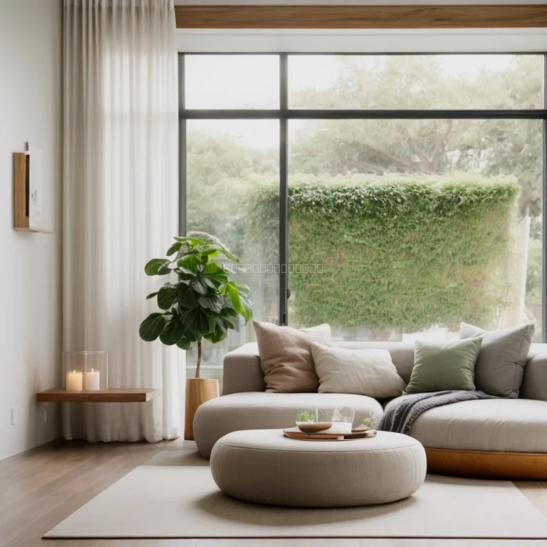 Minimalist living room with natural decor