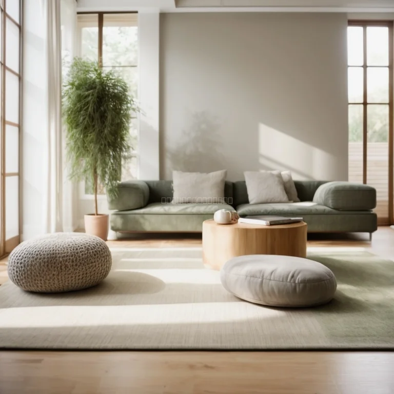 Person meditating in a well-lit home space